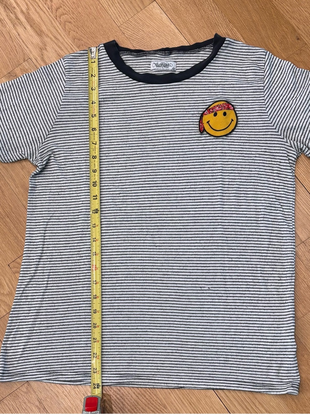 Lauren Moshi bandana smiley face striped s/s t-shirt Size S - Picture 10 of 10